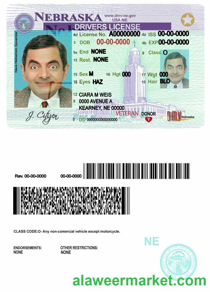 USA Nebraska driving license